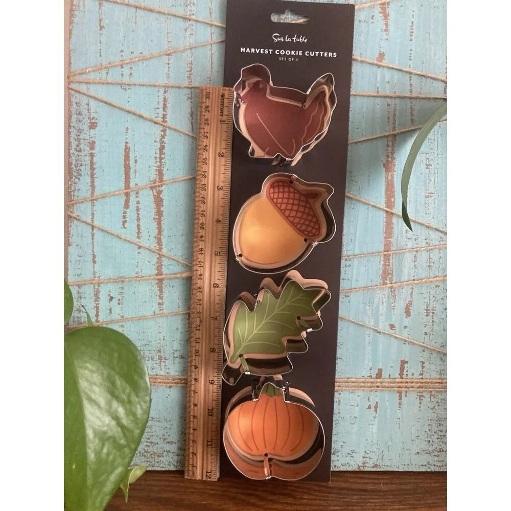 Sur La Table Thanksgiving Harvest Cookie Cutters Acorn Pumpkin Turkey Set of 4
